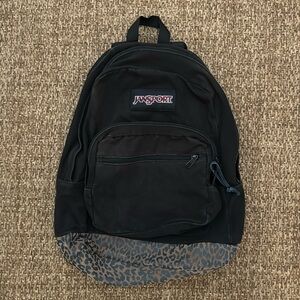 JanSport Right Pack Backpack with Cowhide Split Suede Boot Cheetah Print